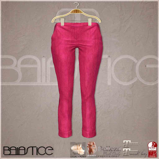 Baiastice_Low Rise Turn Up Trousers-Fuchsia