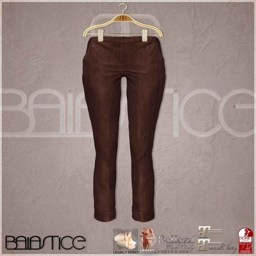 Baiastice_Low Rise Turn Up Trousers-Chestnut