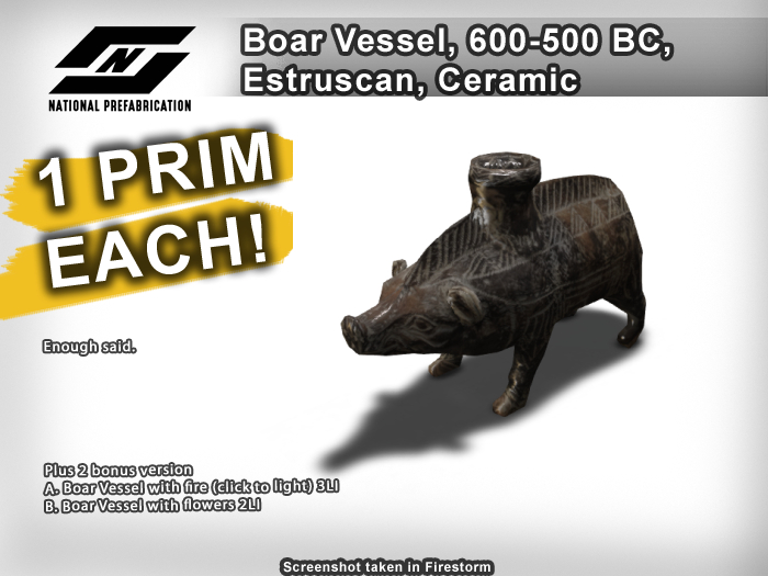 Boar Vessel, 600-500 BC, Estruscan, Ceramic