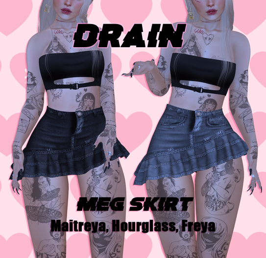 DRAIN: Meg Skirt Blue [ADD]