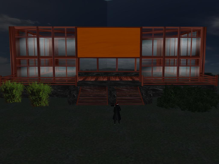 Modern store -black marble and wood