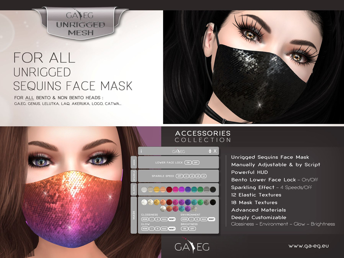 [GA.EG] Sequins Face Mask DEMO