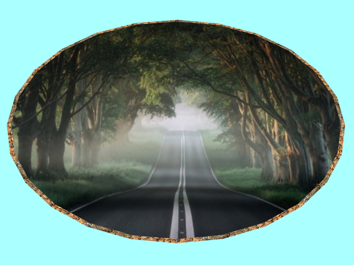 Retro Landscape-Misty Highway