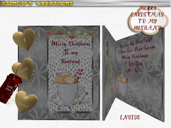 BMC2089 - MERRY CHRISTMAS TO MY HUSBAND. CHRISTMAS CARD.