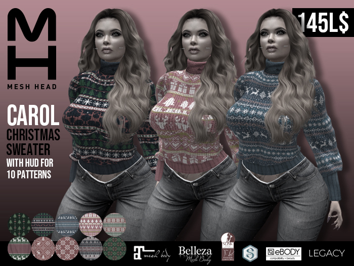 Mesh Head - Carol - Christmas Sweater - DEMO VERSION