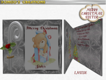 BMC2094 - MERRY CHRISTMAS SISTER - CANDY CANE CARD.