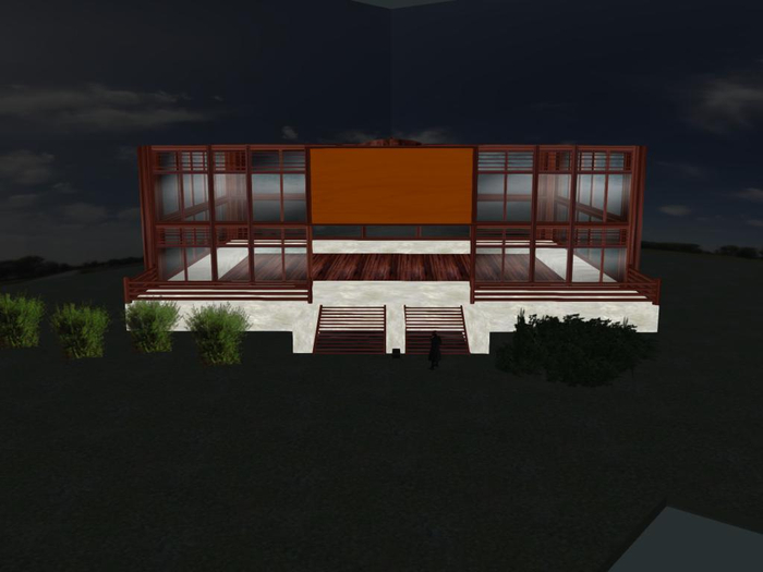 Modern store -pink marble and wood