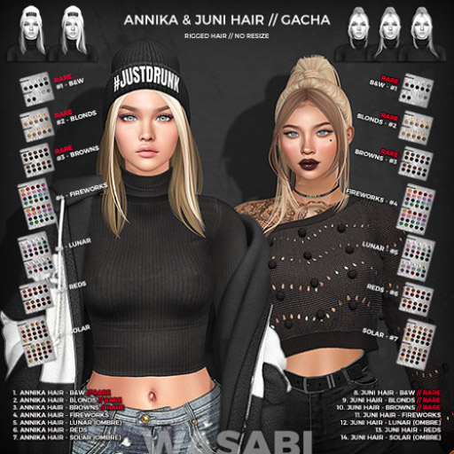Wasabi // Annika Mesh Hair - #4 Fireworks