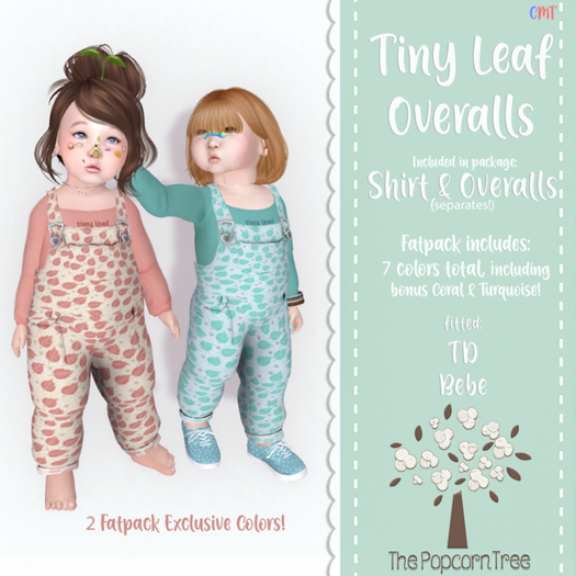 TPT - Tiny Leaf Overalls - PISTACHIO (Green) - TD/Bebe
