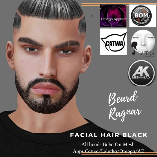 !O.S! Beard Ragnar BOM/Omega/EVO Lelutka/Catwa