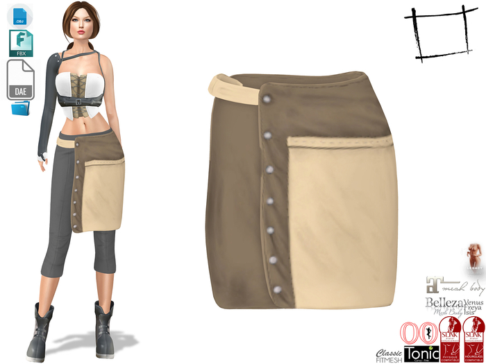 Dae Obj FBX For Iron Forger Apron Slink, Maitreya, Belleza, Tonic, Legacy, Voluptuous