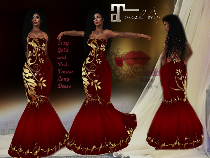 Xmass-Dress-Long-Red-Gold-Maitreya-LOGO