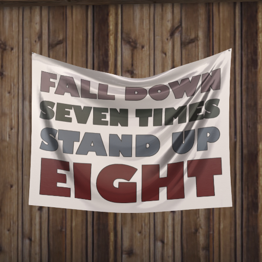 BGStrong // Fall Down Seven Times - Wall Cloth / Hanging Tapestry - Show Your Strength! 