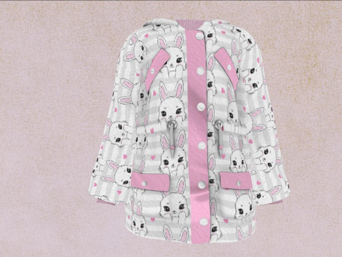 Inky! bunny parka white