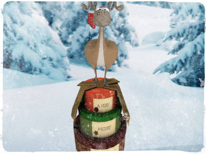 [AE] Gift Box Shop - Merry Moose Stacked Gift Box Bundle B