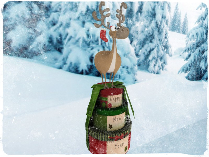 [AE] Gift Box Shop - Merry Moose Stacked Gift Box Bundle A