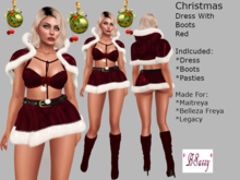 *BSASSY* CHRISTMAS DRESS HOLIDAY SPECIAL #20 AND BOOTS RED
