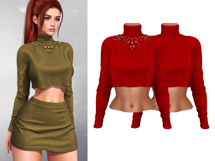 Mossu - Esther Sweater - Red 
