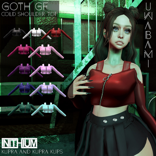 // UWABAMI // GOTH GF Cold Shoulder Top FATPACK