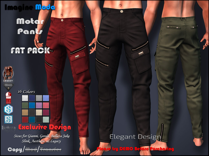 Motar Pants {FATPACK} Aesthetic, Gianni, Geralt, Slink, Jake, Legacy -Imagine Moda-