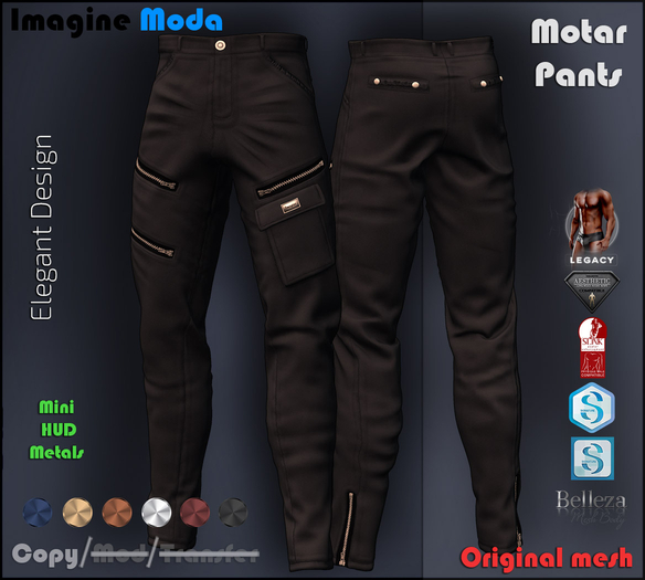 Motar Pants {Black} Aesthetic, Gianni, Geralt, Slink, Jake, Legacy -Imagine Moda-