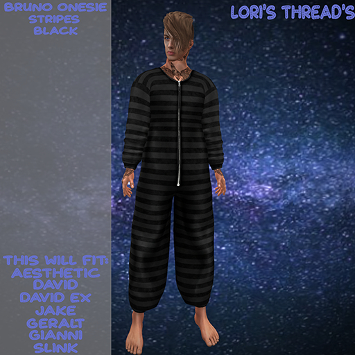 [L.T] Bruno Onesie -Stripes- Black (ADD ME)