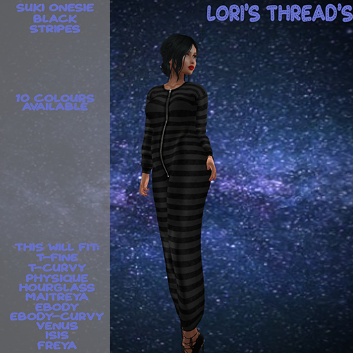 [L.T] Suki Onesie -Stripes- Black (ADD ME)