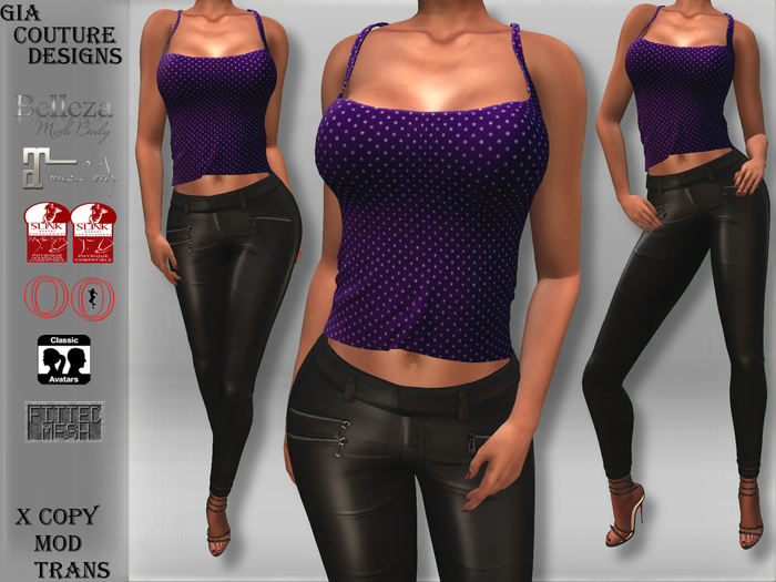 "GCD" Adara Tank Tops Purple