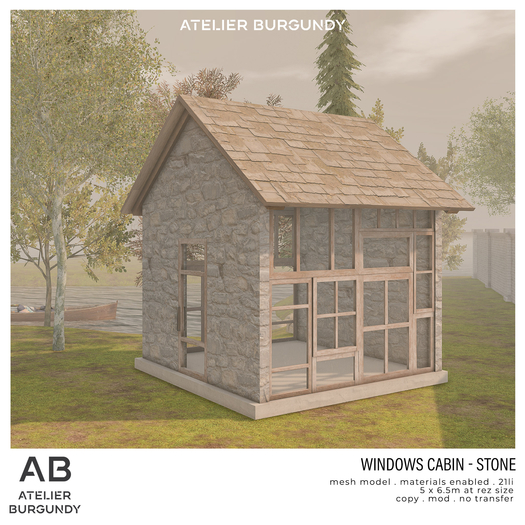 Atelier Burgundy . Windows Cabin Stone  *ADD*