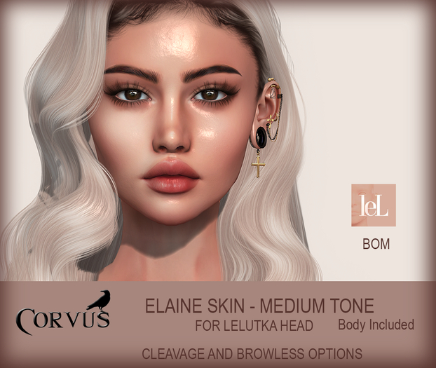 Corvus : Elaine Skin Medium Lelutka BOM