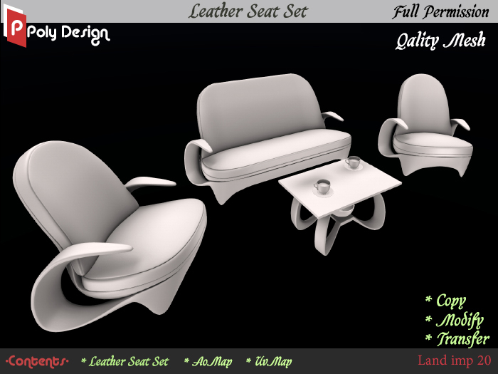 [Poly Design]-Leather Seat Set-HUD-BOX_Full Perm
