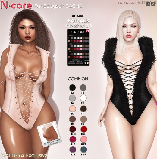 12. N-core Fur Bodysuit Fuchsia sold by Danie Gartner