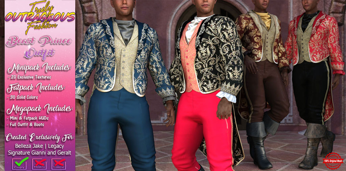 {TOF} BEAST PRINCE OUTFIT - WINE (ADD)