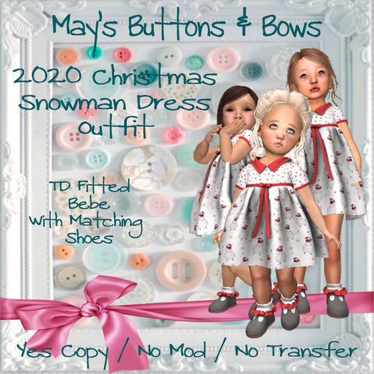 MBB * 2020 Christmas Snowman Dress (TDFitted&Bebe)