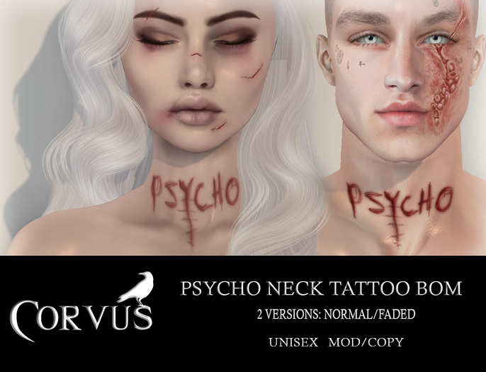 Corvus : Psycho Neck Tattoo Bom