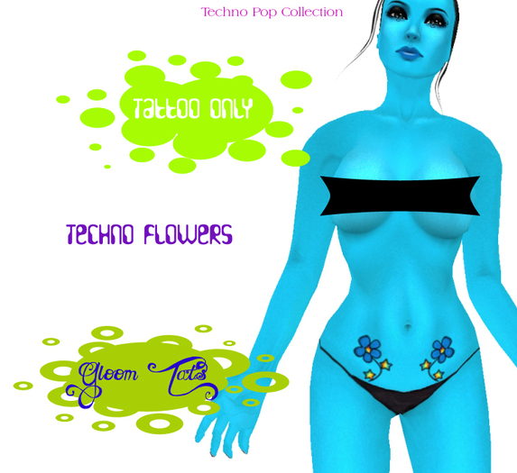 Techno Flowers Tattoo