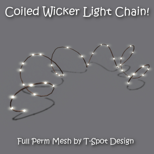T-Spot Mesh - Coiled Wicker Light Chain - FP - LI=0.9-1.1