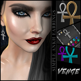 VENGE -  ' Simple Ankh ' Earrings 