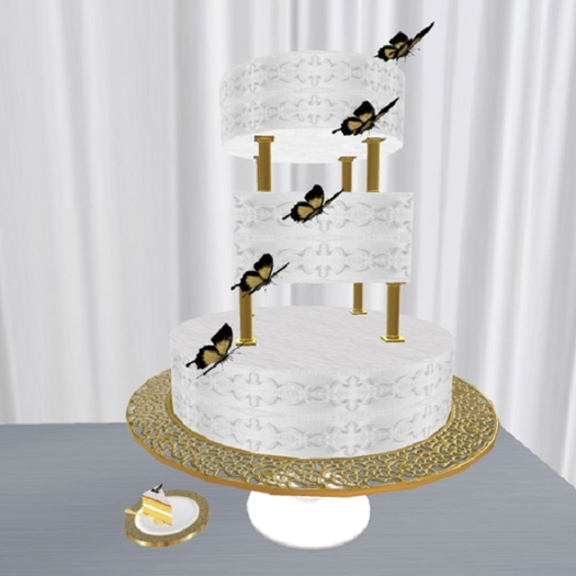 Gold Butterfly Wedding Cake