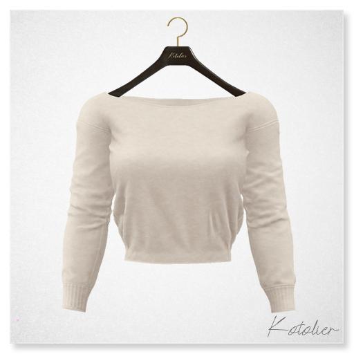 Kotolier . Boatneck LongT-shirts - lightbeige