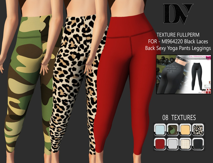 DV - MI964220 Black Laces Back Sexy Yoga Pants Leggings - TEXTU