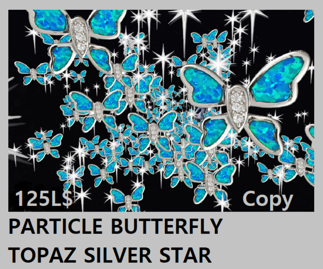 PARTICLE BUTTERFLY TOPAZ SILVER STAR