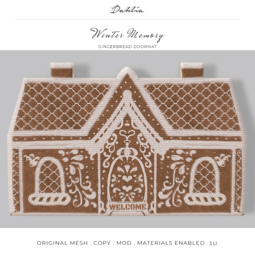 Dahlia - Winter Memory - Gingerbread House Doormat 