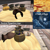 Ancient Egyptian Jugs in a the desert sand-box