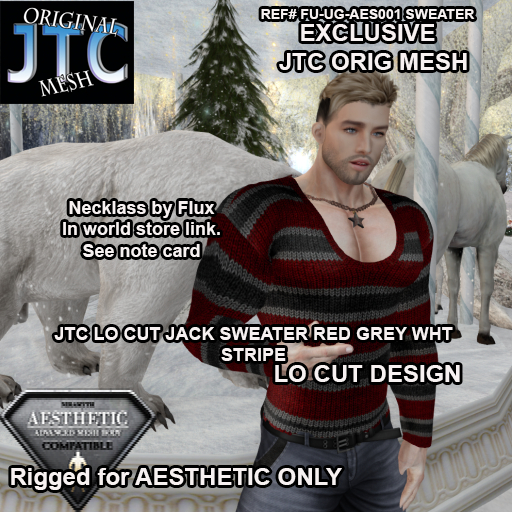 JTC LO CUT JACK SWEATER RED GREY WHT STRIPE[BOX]