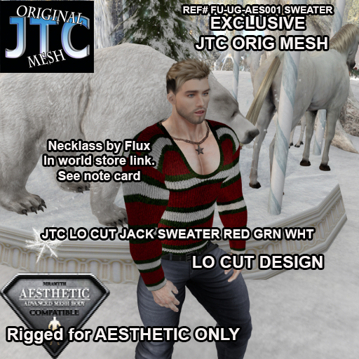 JTC LO CUT JACK SWEATER RED GRN WHT[BOX]