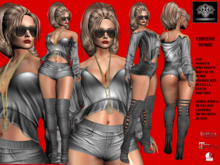 **CHRISSIE HYNDE GREY ROCKER STYLE COMPLET OUTFIT** (WEAR)