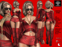 **CHRISSIE HYNDE RED ROCKER STYLE COMPLET OUTFIT** (WEAR)