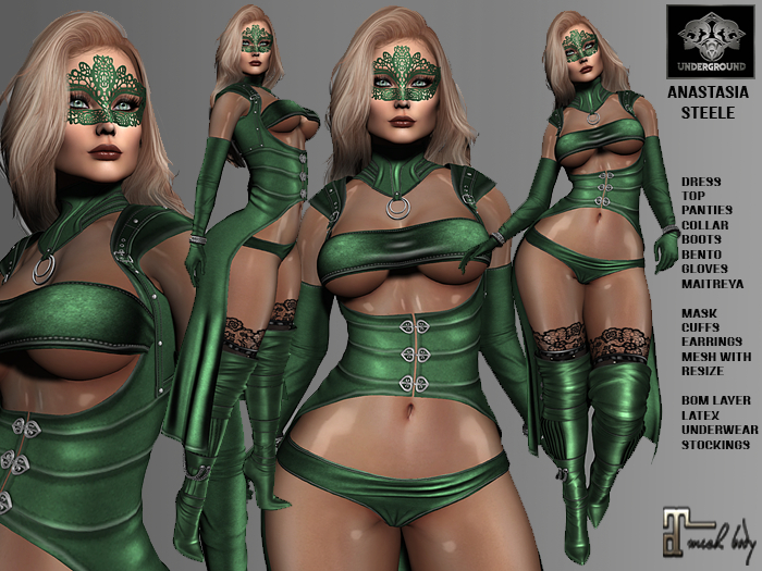 **ANASTASIA STEELE GREEN RISQUE STYLE COMPLET OUTFIT** (WEAR)