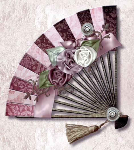 ART DUSTY ROSES AND FAN FANTASMAGORIA BY FLAME